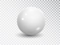 White sphere isolated on transparent background. Realistic White ball, ound shape, geometric simple, figure circle. Mock