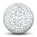 White Sphere with Math Symbol Texture