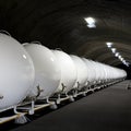 White Spherical Containers in Dark Tunnel