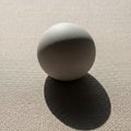 White spherical object set on a textured beige surface, casting Royalty Free Stock Photo