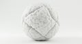 A white, spherical object with a textured surface featuring a pattern of puffy,