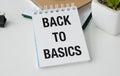 A white spiral bound notebook with the words Back to Basics written on it. Royalty Free Stock Photo