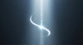 White Spiral Light Beam Floating in Dark Atmospheric Space Royalty Free Stock Photo