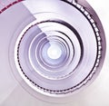 White spiral staircase.