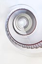 White spiral staircase.