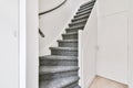 White spiral staircase in modern apartment Royalty Free Stock Photo