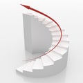 White spiral stairs to success Royalty Free Stock Photo