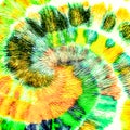 White Spiral Tie Dye Batik. Yellow Swirl Watercolor Layer. Rainbow Acrylic Paint. Green Dirty Art Painting. Colorful Hippie Backgr