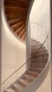 White spiral winding staircase from an elevated perspective Royalty Free Stock Photo