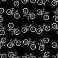 White sport bicycle seamless pattern design