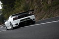 White Sport Car on mountain road