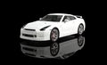White Sports Car on Black Background Royalty Free Stock Photo