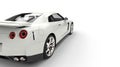 White Sports Car - Left Back View