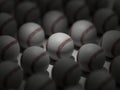 White Spotlight Grid Baseball Stand Out Unique Leadership Individuality Close Up Macro Shot 3D Illustration Render