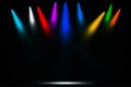 White spotlight multi color on stage dance show night entertainment background