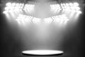 White spotlight on stage entertainment background, White lamp background