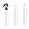 White spray bottle. Aerosol deodorant cosmetic mockup