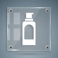 White Spray can for hairspray, deodorant, antiperspirant icon isolated on grey background. Square glass panels. Vector Royalty Free Stock Photo