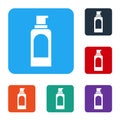 White Spray can for hairspray, deodorant, antiperspirant icon isolated on white background. Set icons in color square Royalty Free Stock Photo