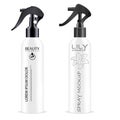 White sprayer cosmetic bottle. Different dispenser