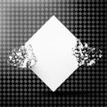 White square with debris on a transparent background. Abstract white explosion. Geometric background.
