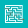 White square labyrinth on a colored background. Business decision. Activity page. Game puzzle. Find the right path. Maze conundrum Royalty Free Stock Photo