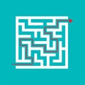 White square labyrinth on a colored background. Business decision. Activity page. Game puzzle. Find the right path. Maze conundrum Royalty Free Stock Photo