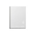 A white square object with a reflective surface is displayed on a plain white background Royalty Free Stock Photo