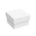 White Square Paper Box Icon Vector. Cardboard Box Mockup Image Royalty Free Stock Photo