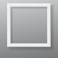 White square paper or plastic frame with soft shadow for text or picture is on squared black background