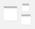 White square paper sheet with spiral - blank ring bound calendar set