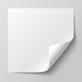 A white, square paper with a turned corner on a light gray background. The paper Royalty Free Stock Photo