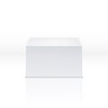 White square pedestal, empty polyhedron, blank 3d box, cube, stage vector illustration Royalty Free Stock Photo