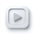 3D White Minimalist Play Button Icon Royalty Free Stock Photo