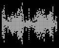 White square sound music wave equalizer silhouette isolated on