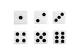 Collection of dice sides with numbers on transparent background Royalty Free Stock Photo