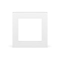 White squared wide angular frame geometric minimalist 3d element for presentation realistic vector