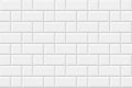 White squares and rectangles tile seamless pattern. Ceramic or stone brick background. Kitchen backsplash or bathroom Royalty Free Stock Photo