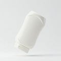 A white squeezable mayonnaise bottle with flip cap, floating in mid-air, solid white background Royalty Free Stock Photo