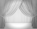 White stage curtain, background