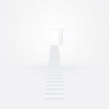 White stair up to open the door success Royalty Free Stock Photo