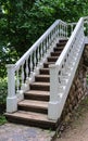 White staircase with banister