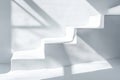 White Staircase with Light and Shadow Patterns