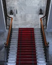 White Staircase with Red Carpet on top Royalty Free Stock Photo