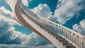 white staircase to heaven symbol, religion clouds conceptual road philosophy opportunity Royalty Free Stock Photo