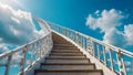 white staircase to heaven symbol, religion clouds conceptual road Royalty Free Stock Photo