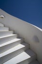 White stairs and blue sky