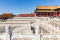 White stairs in front of the Hall of Preserving Harmony in the Forbidden City in Beijing Royalty Free Stock Photo