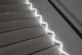 White stairs with light - stairway composition Royalty Free Stock Photo