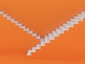 White stairs in orange background ,3d